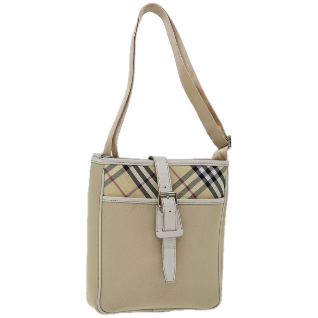 BURBERRY Nova Check Beige Canvas Shoulder Bag Authentic (1 of 18)
