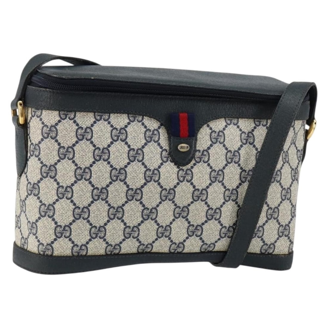 GUCCI GG Supreme Sherry Line Navy Gold PVC Shoulder Bag 904 02 069 Auth: GUCCI GG Supreme Sherry Line Navy Gold PVC Shoulder Bag 904 02 069 Auth Elevate your accessory collection with this GUCCI GG Supreme Sherry Line Shoulder Bag, a blend of style and sophistication. Craf