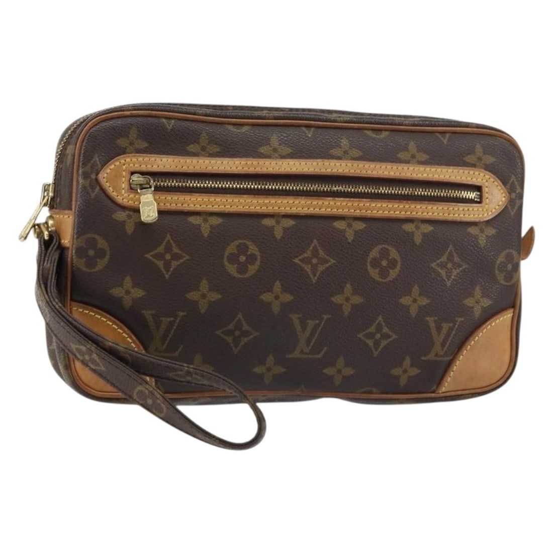 Louis Vuitton Monogram Canvas Marly Dragonne GM Clutch Bag M51825 France: Louis Vuitton Monogram Canvas Marly Dragonne GM Clutch Bag M51825 France This Louis Vuitton Monogram Marly Dragonne GM clutch bag features the iconic monogram canvas in a classic brown color. The bag
