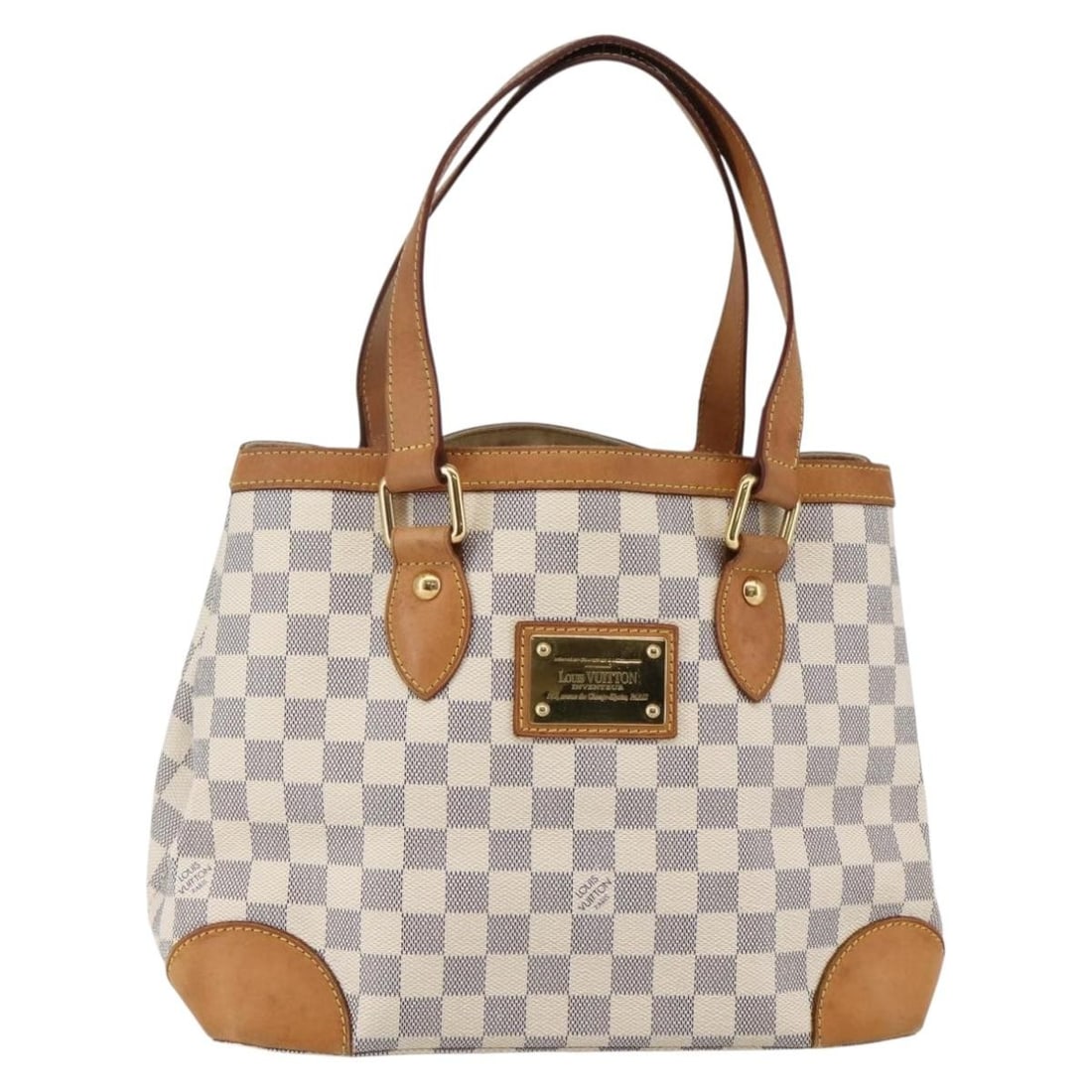 LOUIS VUITTON Damier Azur Hampstead PM Tote Bag N51207 Made in Spain: LOUIS VUITTON Damier Azur Hampstead PM Tote Bag N51207 Made in Spain This LOUIS VUITTON Damier Azur Hampstead PM Tote Bag is a stylish accessory that combines luxury with practicality. Crafted from Da