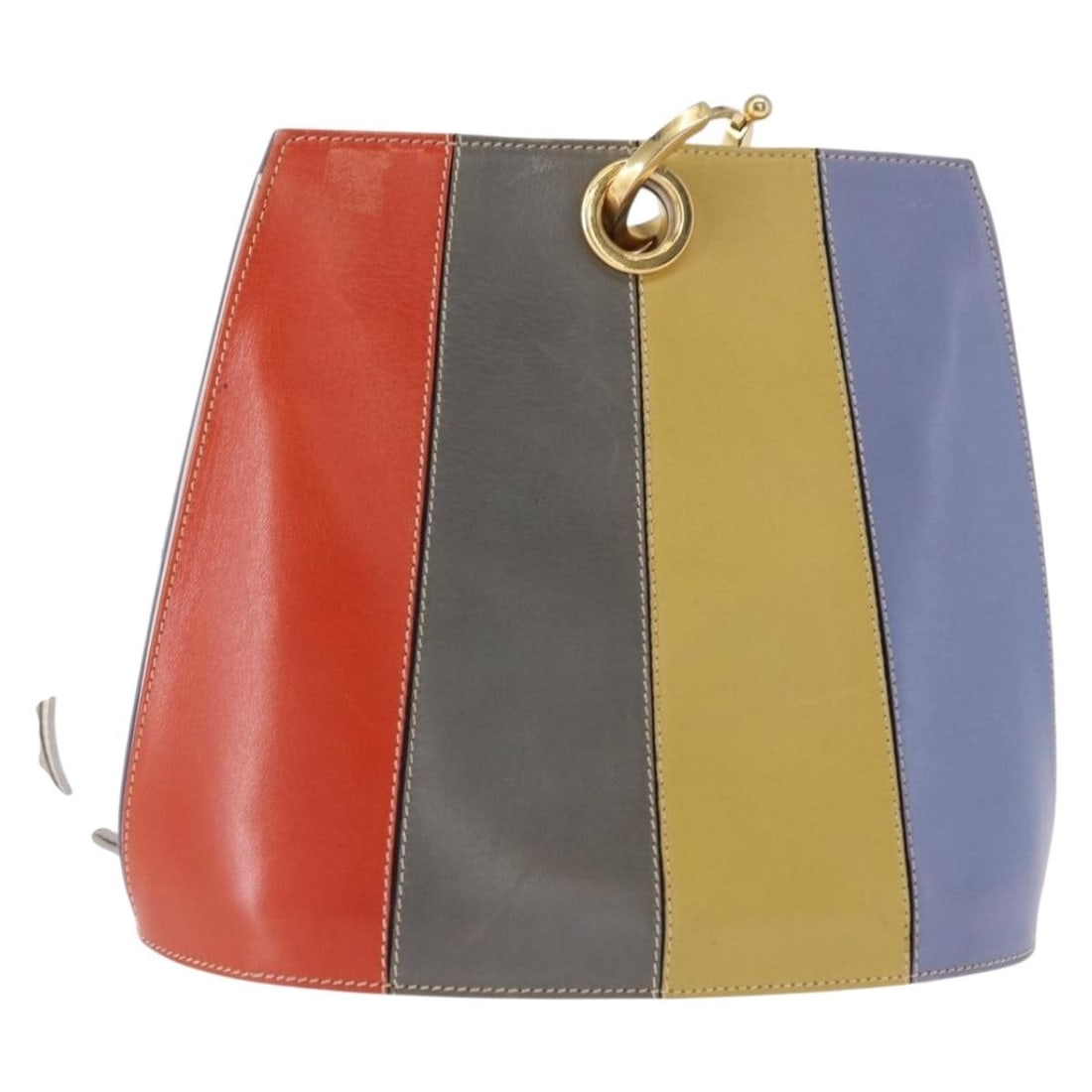 Salvatore Ferragamo Multicolor Gold Leather Shoulder Bag Authentic (1 of 18)