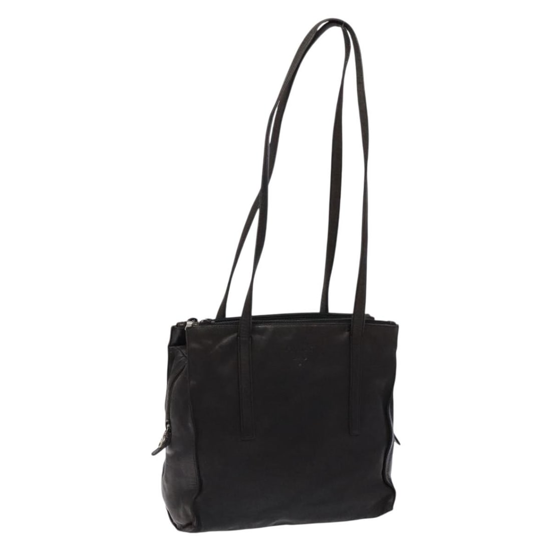 PRADA Black Leather Shoulder Bag Silver Hardware Auth Italy (1 of 18)