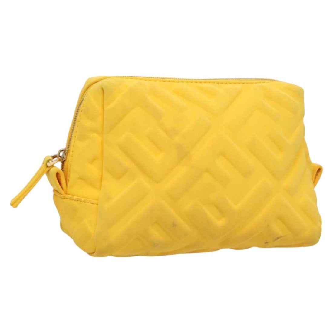 FENDI Authentic Yellow Gold Nylon Pouch Made in Italy: FENDI Authentic Yellow Gold Nylon Pouch Made in Italy Introducing a stylish Fendi Pouch in a vibrant yellow and gold colorway, crafted from durable nylon. This pouch features a compact design,