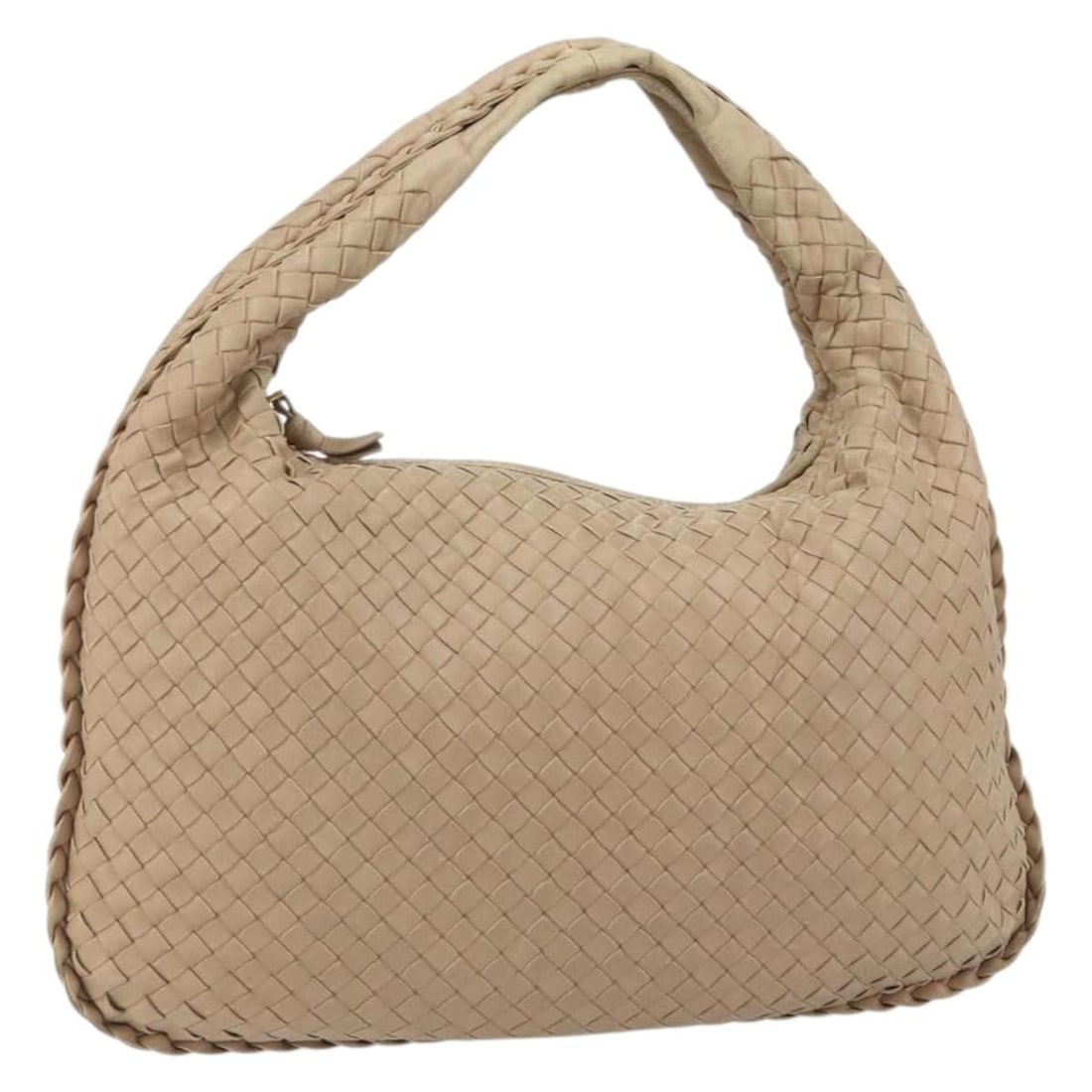 Bottega Veneta Intrecciato Beige Leather Hobo Shoulder Bag 115653 Auth (1 of 18)