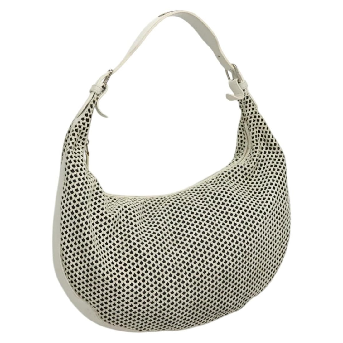 Christian Dior White Leather Shoulder Bag Auth Italy 13.8x8.7x1.6 (1 of 18)