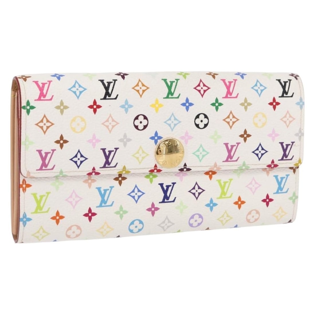 Louis Vuitton Sarah Long Wallet Multicolor Canvas White M93532 (1 of 18)