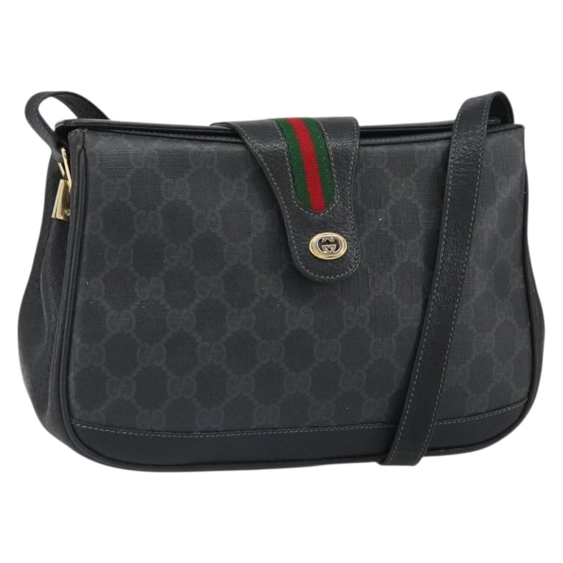Gucci GG Supreme Sherry Line Black Red Shoulder Bag Model 116 02 076: Gucci GG Supreme Sherry Line Black Red Shoulder Bag Model 116 02 076 This GUCCI GG Supreme Web Sherry Line shoulder bag features a black and red GG canvas exterior, complemented by a classic web desig