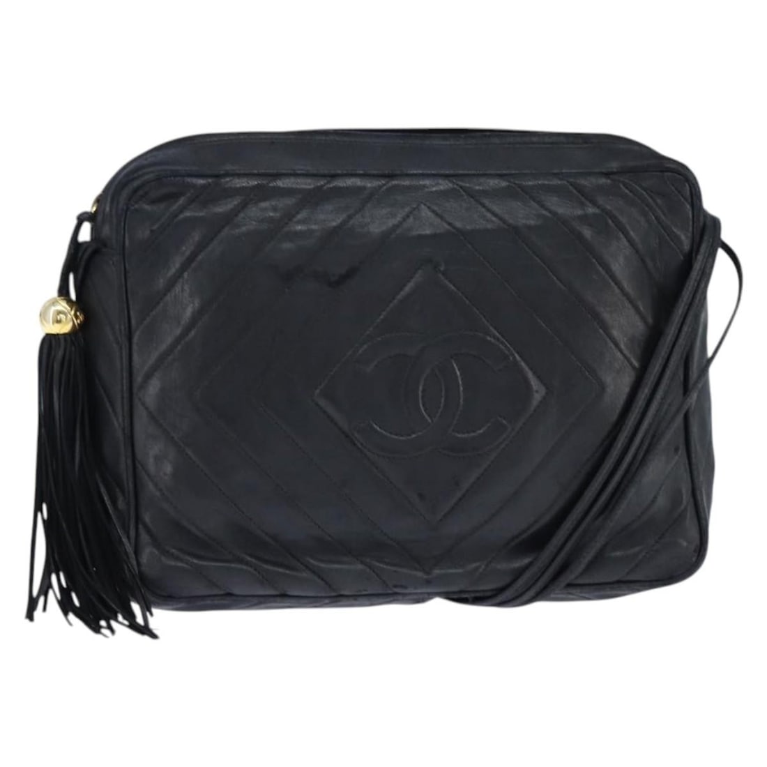 CHANEL Black Gold Lamb Skin Shoulder Bag Auth Italy: CHANEL Black Gold Lamb Skin Shoulder Bag Auth Italy This exquisite CHANEL Shoulder Bag showcases a timeless design crafted from luxurious lamb skin in a striking black and gold color combination. Made