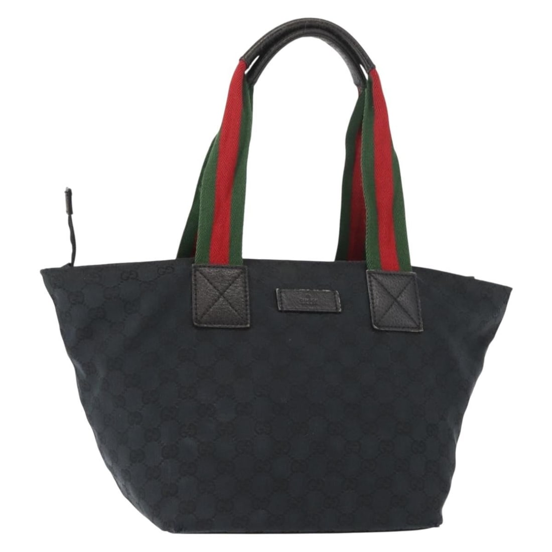 GUCCI GG Canvas Sherry Line Tote Bag Black Red 131230 Auth (1 of 18)