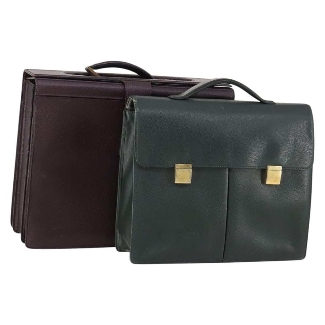 LOUIS VUITTON Taiga Business Bag Set Green Bordeaux Authentic (1 of 18)