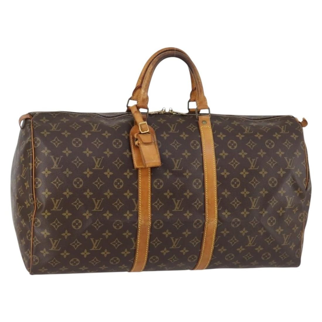 LOUIS VUITTON Monogram Keepall 55 Boston Bag M41424 Auth France: LOUIS VUITTON Monogram Keepall 55 Boston Bag M41424 Auth France The LOUIS VUITTON Monogram Keepall 55 Boston Bag is a luxurious travel companion crafted from signature Monogram Canvas. This stylish ba