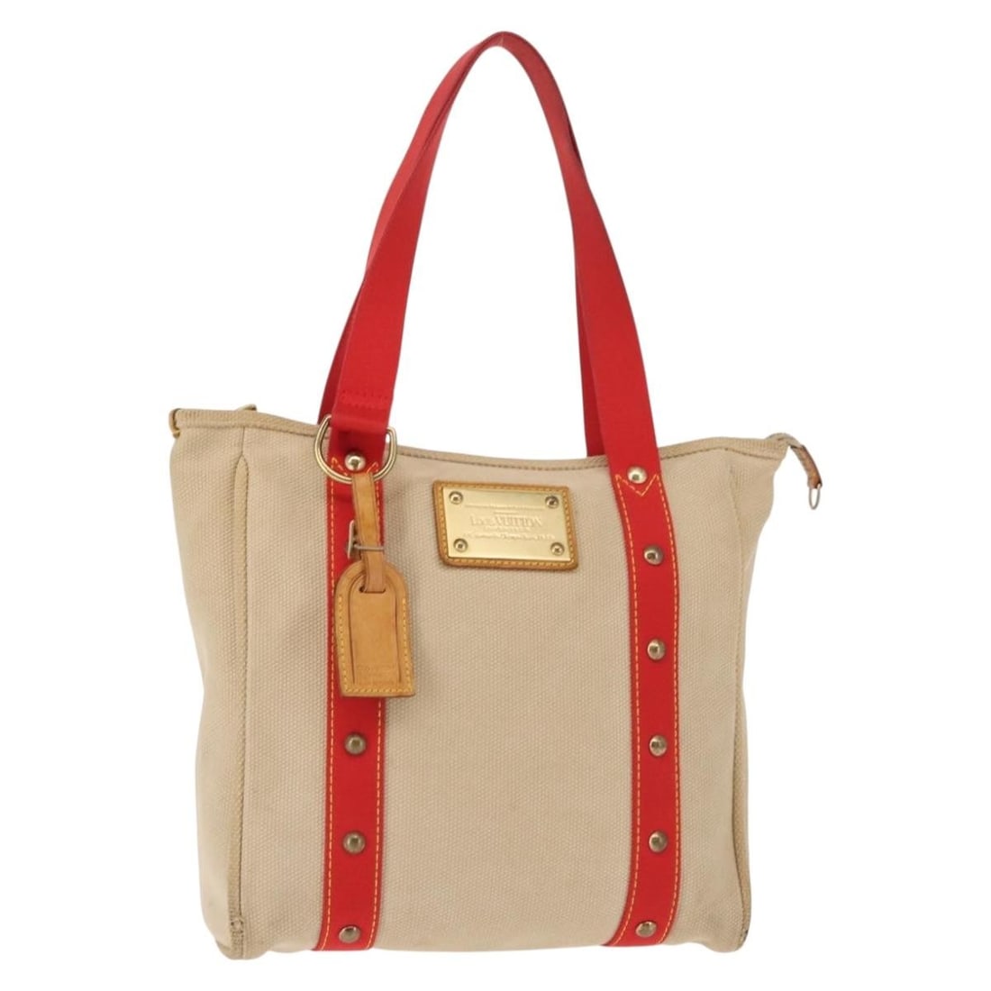 LOUIS VUITTON Antigua Cabas MM Tote Bag Beige Red M40035 Auth: LOUIS VUITTON Antigua Cabas MM Tote Bag Beige Red M40035 Auth Introducing the LOUIS VUITTON Antigua Cabas MM Tote Bag, a stylish and functional accessory perfect for everyday use. Crafted in France fr