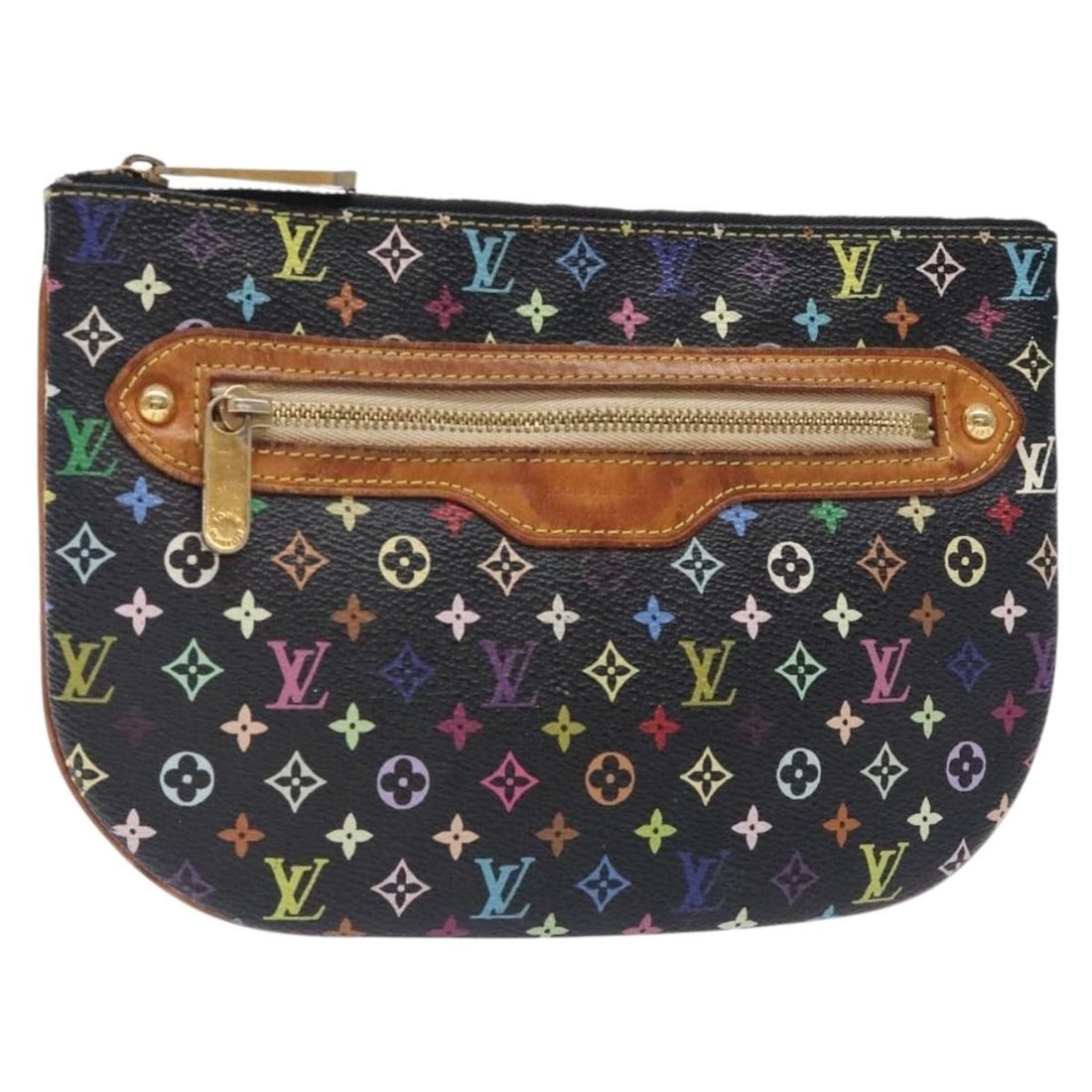 LOUIS VUITTON Monogram Multicolor Pochette GM Pouch Black M60027: LOUIS VUITTON Monogram Multicolor Pochette GM Pouch Black M60027 The LOUIS VUITTON Monogram Multicolor Pochette GM Pouch is a stylish accessory crafted from durable Monogram Multicolor Canvas in a cla