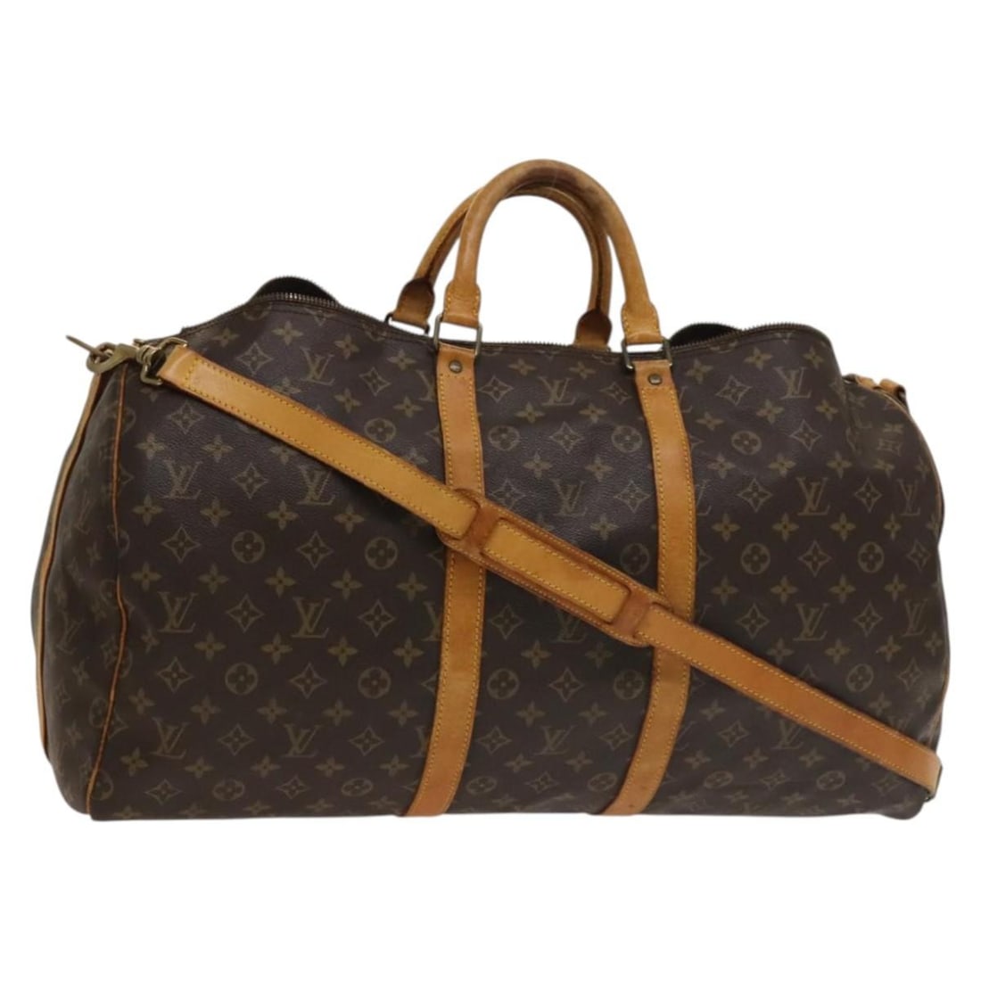 LOUIS VUITTON Monogram Keepall Bandouliere 55 Boston Bag M41414 Auth France (1 of 18)