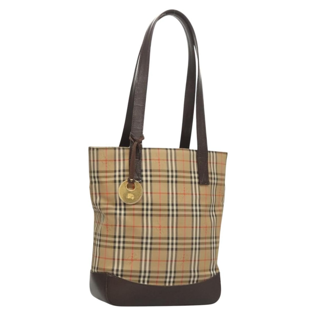 Burberry Nova Check Beige Silver Canvas Tote Bag Auth (1 of 18)