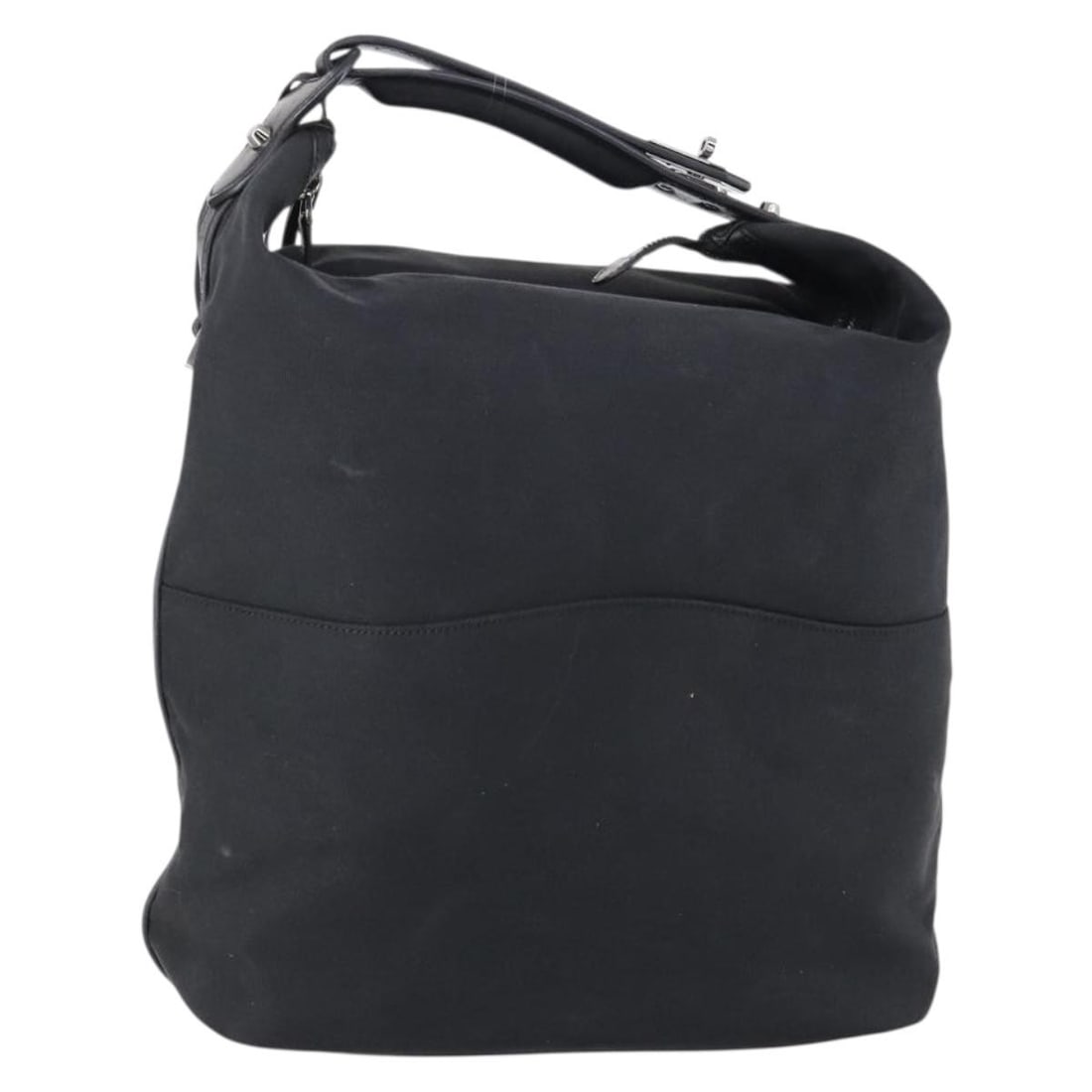 GUCCI Black Canvas Shoulder Bag Made in Italy Auth 106322 212792: GUCCI Black Canvas Shoulder Bag Made in Italy Auth 106322 212792 This authentic GUCCI shoulder bag combines stylish design with practical functionality. Crafted in Italy, this black canvas bag feature
