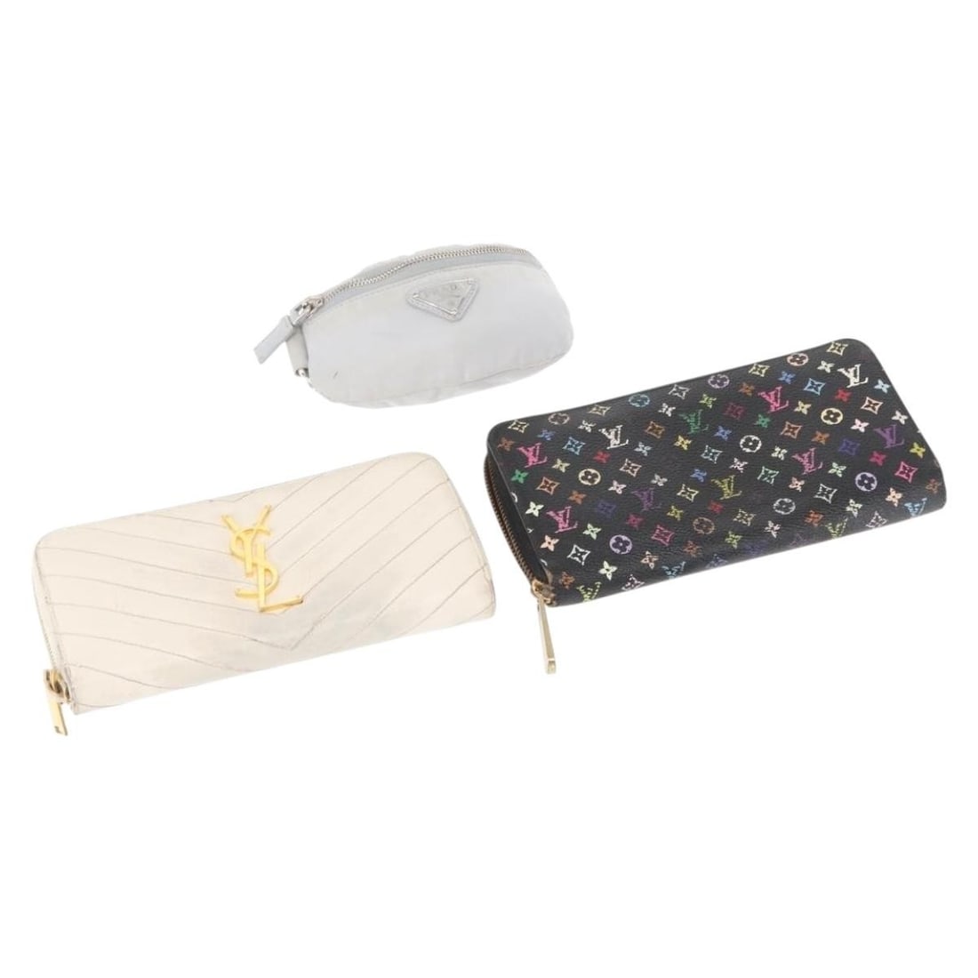 SAINT LAURENT Multicolor Leather Wallet Set of 3 Authentic (1 of 18)