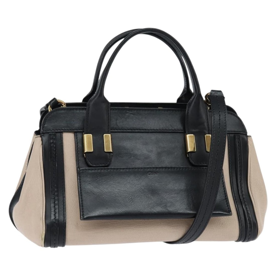 Chloe Little Alice Hand Bag Leather 2way White Gold Authentic (1 of 18)