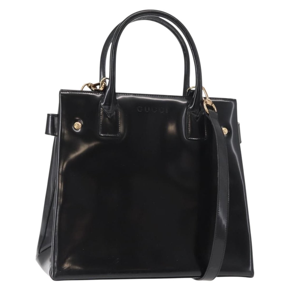 GUCCI Black Gold Enamel Hand Bag 000 1669 0503 Authentic Italy (1 of 18)