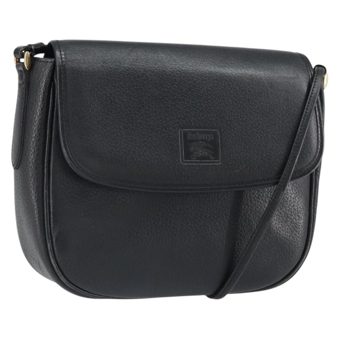 Burberrys Black Leather Shoulder Bag with Gold Accents (1 of 18)