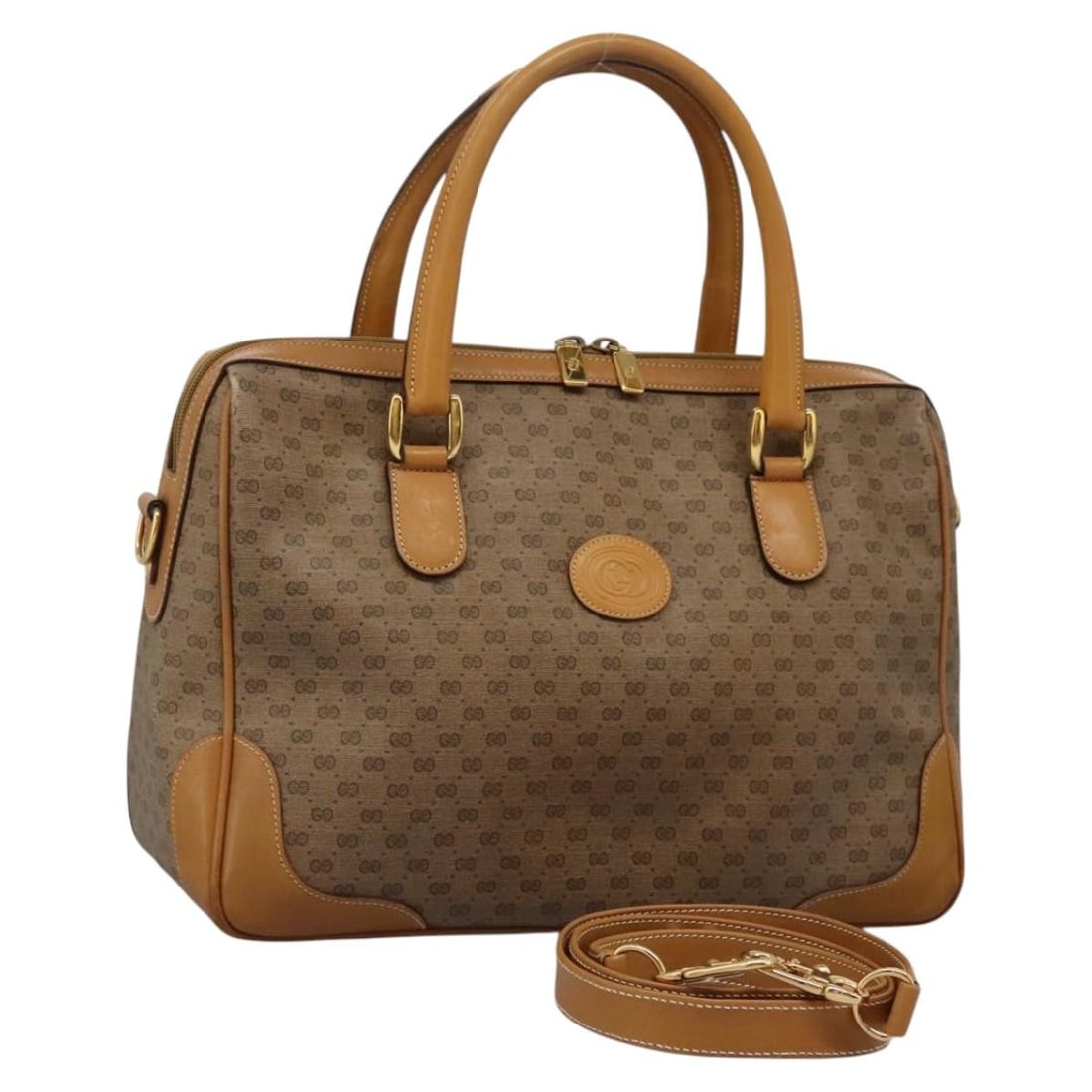 GUCCI Micro GG Supreme Beige Gold PVC Hand Bag 002 123 0033 Auth (1 of 18)