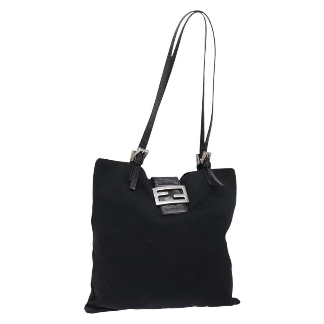 Fendi Black Silver Nylon Tote Bag Made in Italy: Fendi Black Silver Nylon Tote Bag Made in Italy This authentic Fendi Tote Bag combines style and functionality with its sleek black nylon exterior accented by silver details. Crafted in Italy, this sp