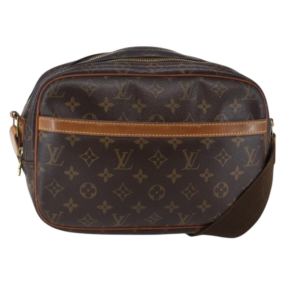 LOUIS VUITTON Monogram Reporter PM Shoulder Bag M45254 France: LOUIS VUITTON Monogram Reporter PM Shoulder Bag M45254 France This LOUIS VUITTON Monogram Reporter PM Shoulder Bag is an elegant accessory crafted from durable Monogram Canvas, featuring the iconic LV
