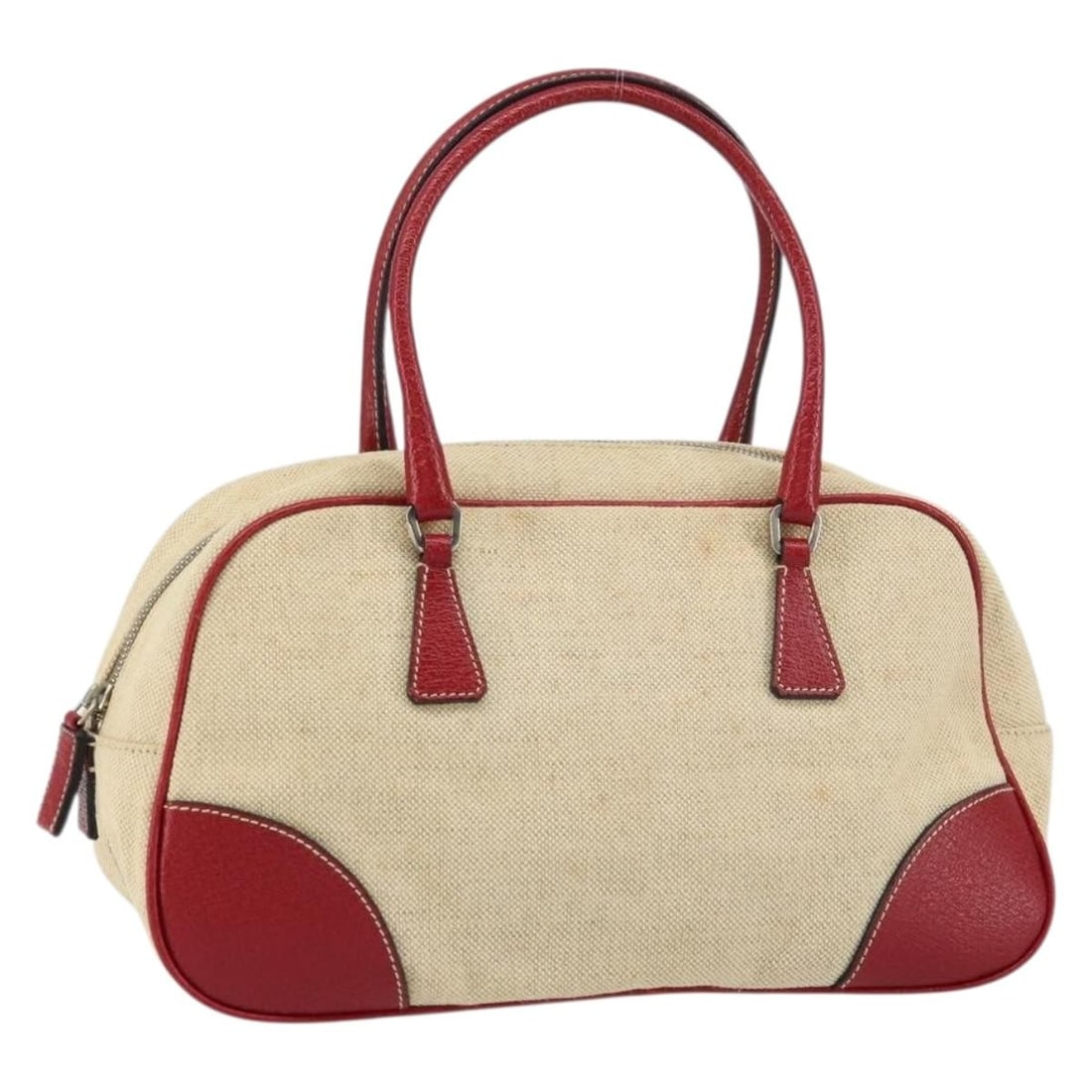 PRADA Beige Silver Canvas Tote Bag Authentic Italy 158390: PRADA Beige Silver Canvas Tote Bag Authentic Italy 158390 This PRADA Tote Bag combines elegance and practicality with its stylish beige and silver canvas exterior. Crafted in Italy, it features a spac