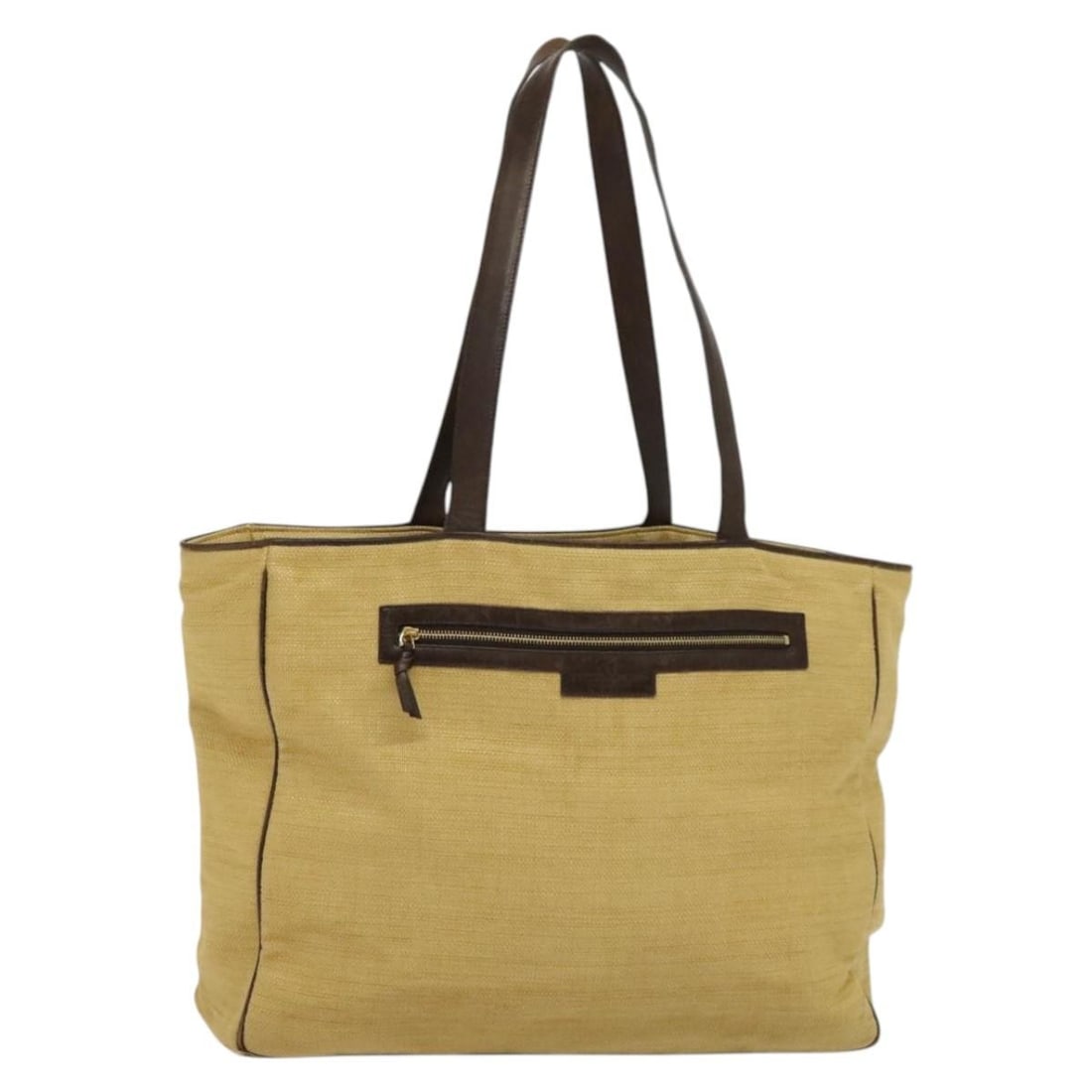 Bottega Veneta Beige Gold Wood Tote Bag Italy Auth (1 of 18)