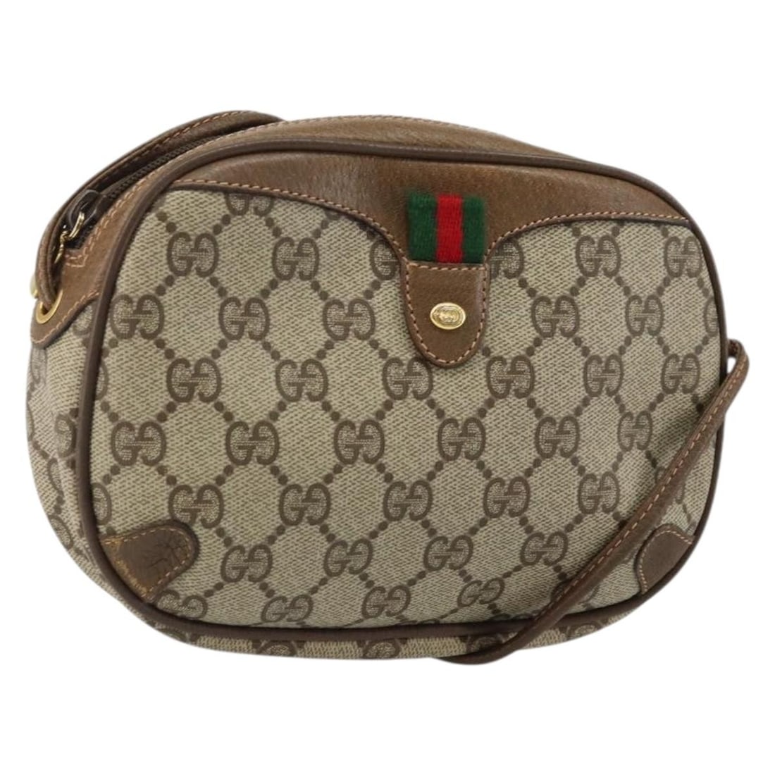 GUCCI GG Supreme Sherry Line Shoulder Bag Beige Gold PVC Italy 89 02 066 Auth: GUCCI GG Supreme Sherry Line Shoulder Bag Beige Gold PVC Italy 89 02 066 Auth This elegant GUCCI GG Supreme Web Sherry Line Bag is a stylish shoulder bag crafted from durable PVC leather in a chic bei