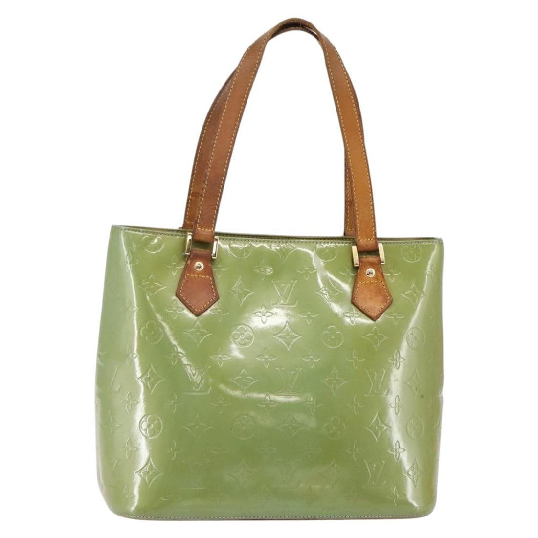 Authentic LOUIS VUITTON Monogram Vernis Houston Hand Bag Baby Blue M91005 (1 of 18)