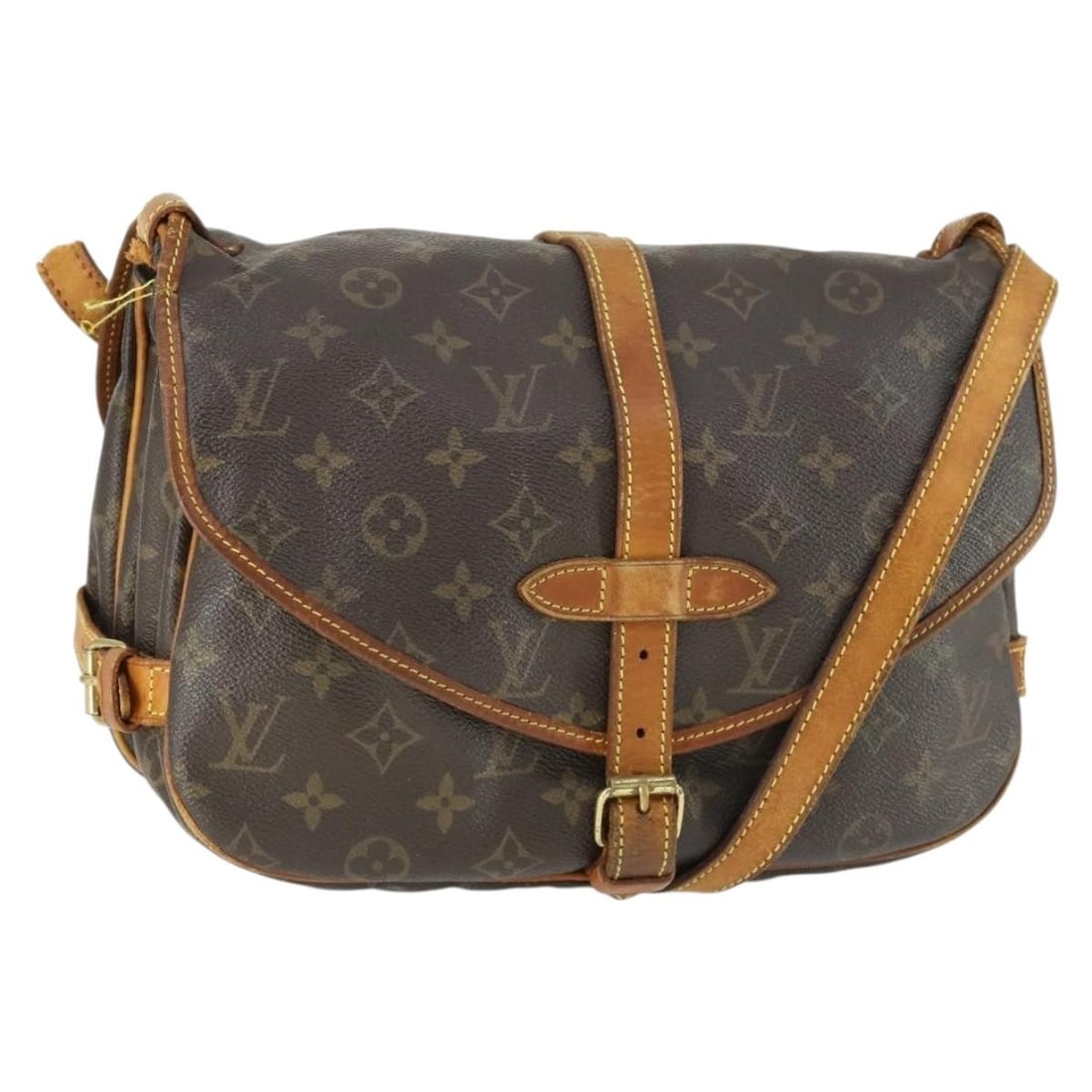 Louis Vuitton Saumur 30 Monogram Canvas Shoulder Bag M42256 France: Louis Vuitton Saumur 30 Monogram Canvas Shoulder Bag M42256 France This Louis Vuitton Saumur 30 is a shoulder bag crafted from monogram canvas with natural leather trim. The bag features an adjustable