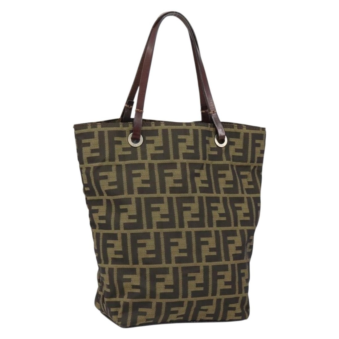 FENDI Zucca Canvas Hand Bag Black Brown Made in Italy: FENDI Zucca Canvas Hand Bag Black Brown Made in Italy Elevate your accessory collection with this Fendi Zucca Canvas Hand Bag. Crafted in Italy, this stylish handbag features a chic black and brown Zu