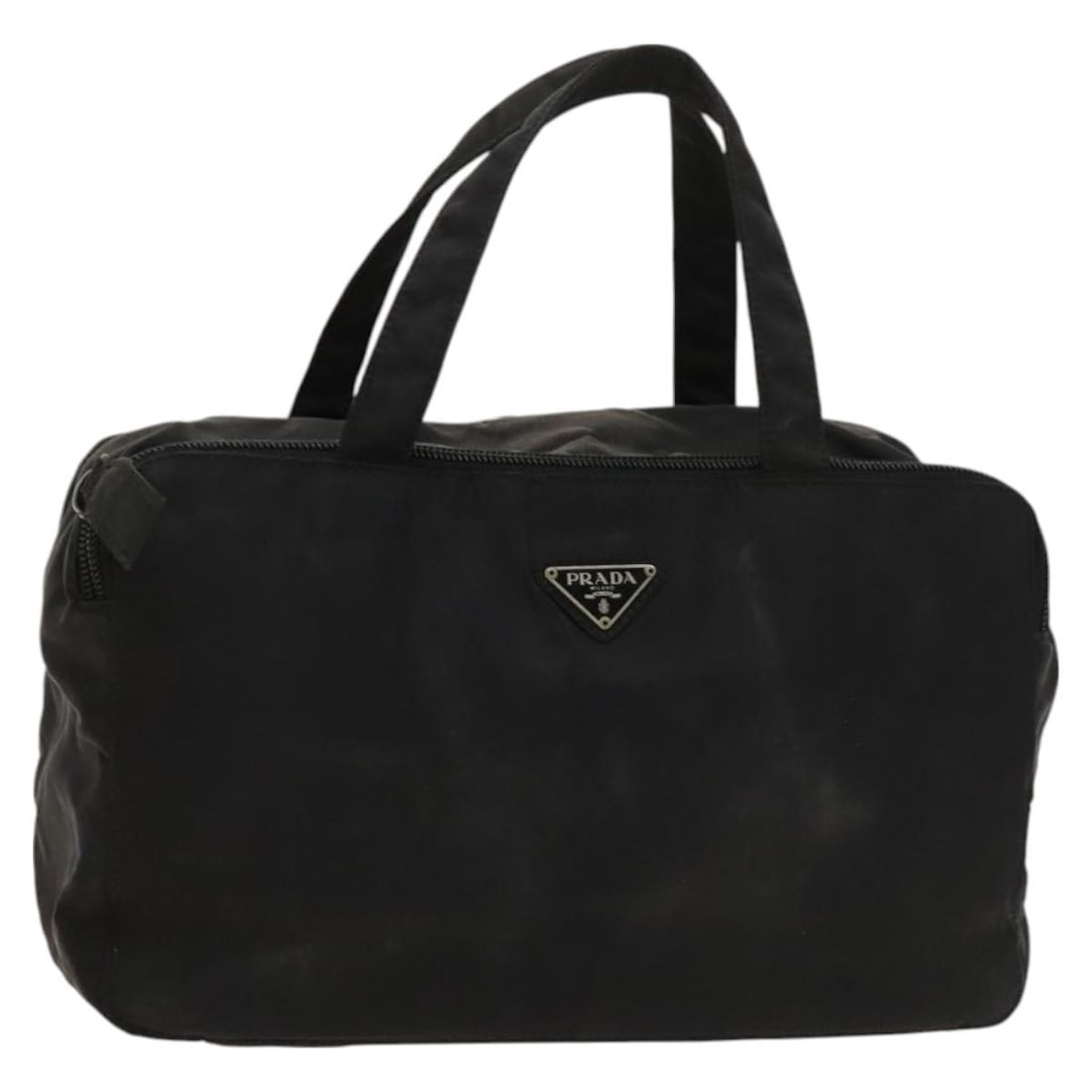 PRADA Black Silver Nylon Hand Bag Made in Italy Authenticated (1 of 18)