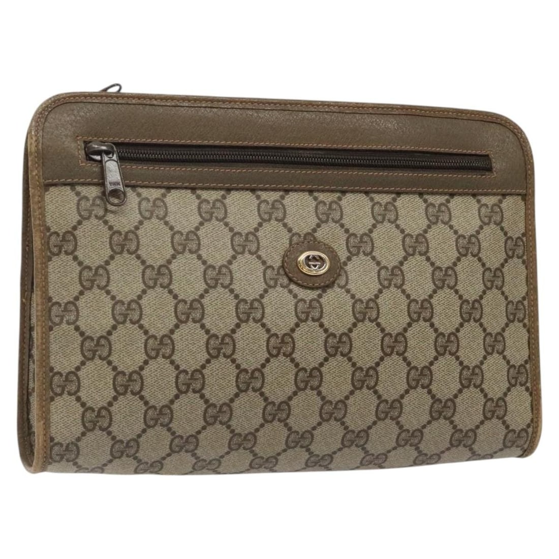 GUCCI GG Plus Supreme Beige PVC Clutch Bag Italy 97 01 037 Auth: GUCCI GG Plus Supreme Beige PVC Clutch Bag Italy 97 01 037 Auth This authentic GUCCI GG Plus Supreme Clutch Bag is a stylish accessory that combines functionality with luxury. Crafted in Italy from du