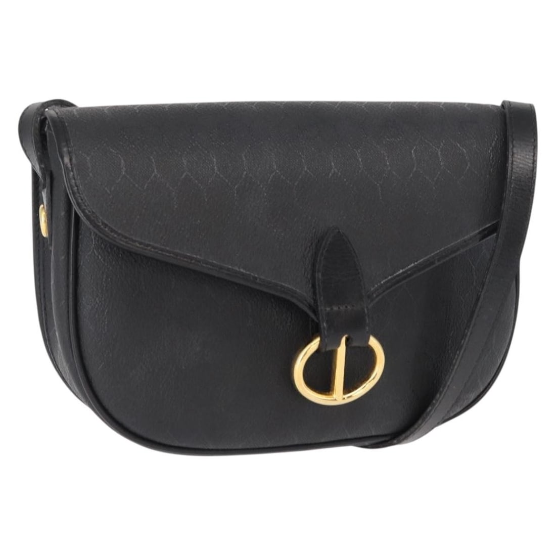Christian Dior Honeycomb Black PVC Shoulder Bag Gold Accents: Christian Dior Honeycomb Black PVC Shoulder Bag Gold Accents This Christian Dior shoulder bag features the iconic honeycomb canvas in a black and gold color scheme, crafted with durable PVC leather. D