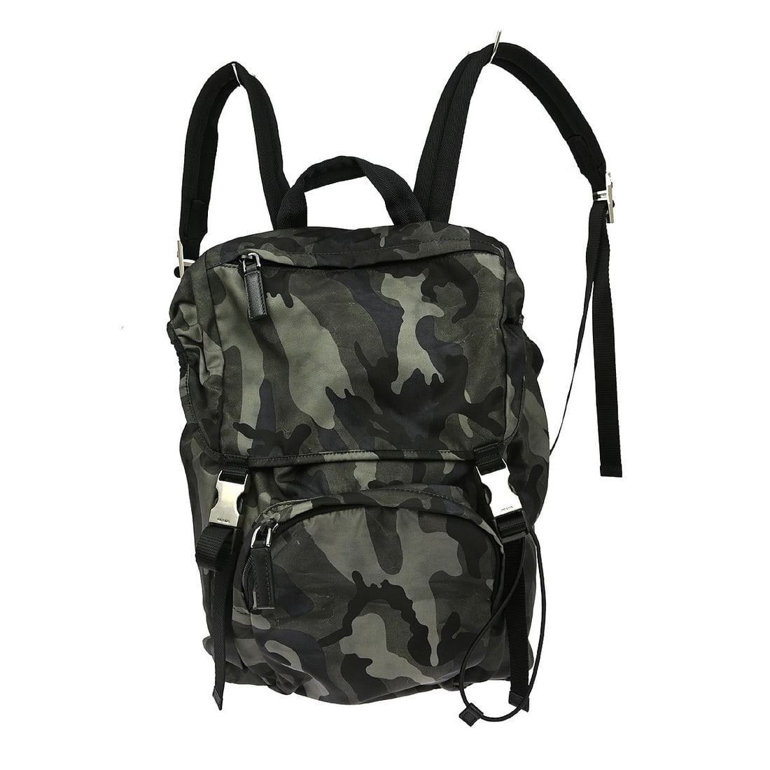 PRADA Black Khaki Nylon Backpack BZ2811 V135 Casual Style (1 of 12)