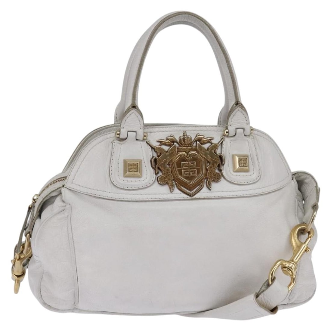 GIVENCHY Leather Hand Bag Gold White Made in Italy (1 of 18)