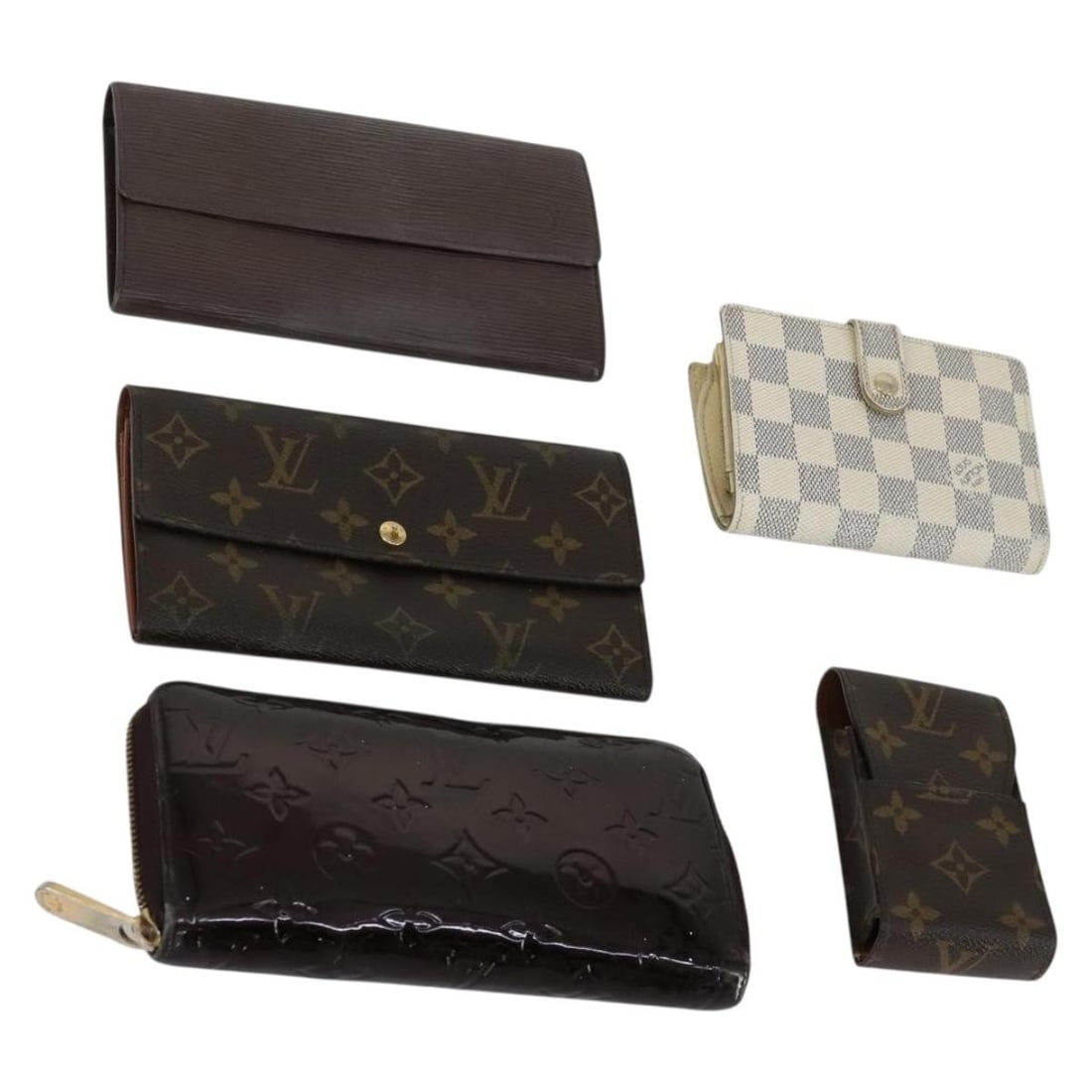 Set of 5 Louis Vuitton Amarante Monogram Canvas Wallets (1 of 18)