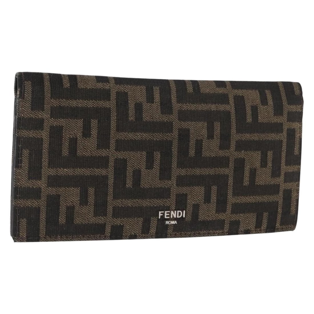 Zucca Canvas Long Wallet by Fendi in Black and Brown: Zucca Canvas Long Wallet by Fendi in Black and Brown This is a FENDI Zucca Canvas long wallet in black and brown. The wallet is crafted from Zucca canvas and features a long, slim profile. It is made