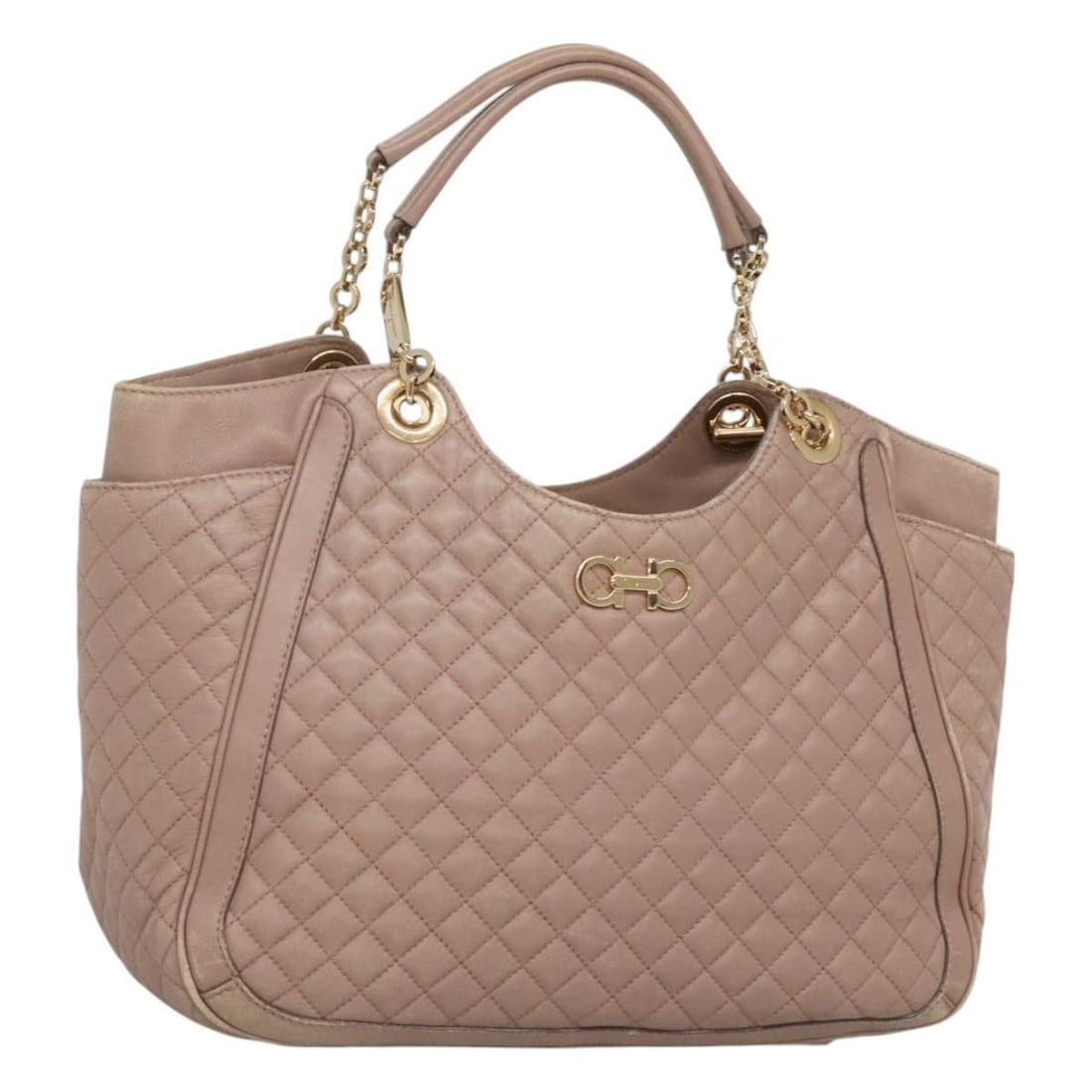 Salvatore Ferragamo Gancini Chain Shoulder Bag Purple Gold Leather Italy: Salvatore Ferragamo Gancini Chain Shoulder Bag Purple Gold Leather Italy This exquisite Salvatore Ferragamo Gancini Chain Shoulder Bag showcases a stunning purple and gold color scheme, crafted from p