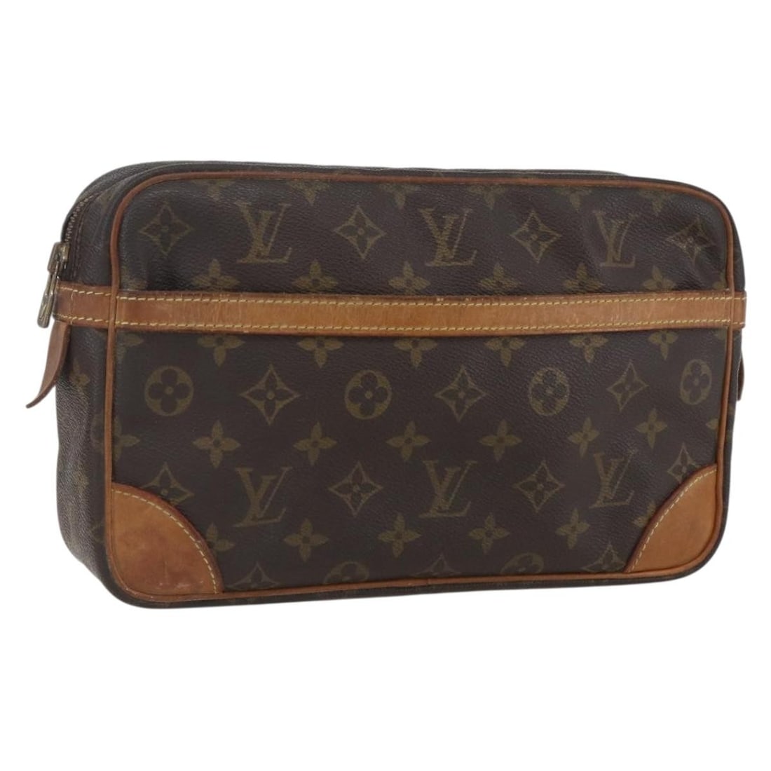LOUIS VUITTON Monogram Compiegne 28 Clutch Bag M51845 Auth SL0931: LOUIS VUITTON Monogram Compiegne 28 Clutch Bag M51845 Auth SL0931 Introducing the LOUIS VUITTON Monogram Compiegne 28 Clutch Bag, a stylish and iconic piece crafted in France. This clutch features the