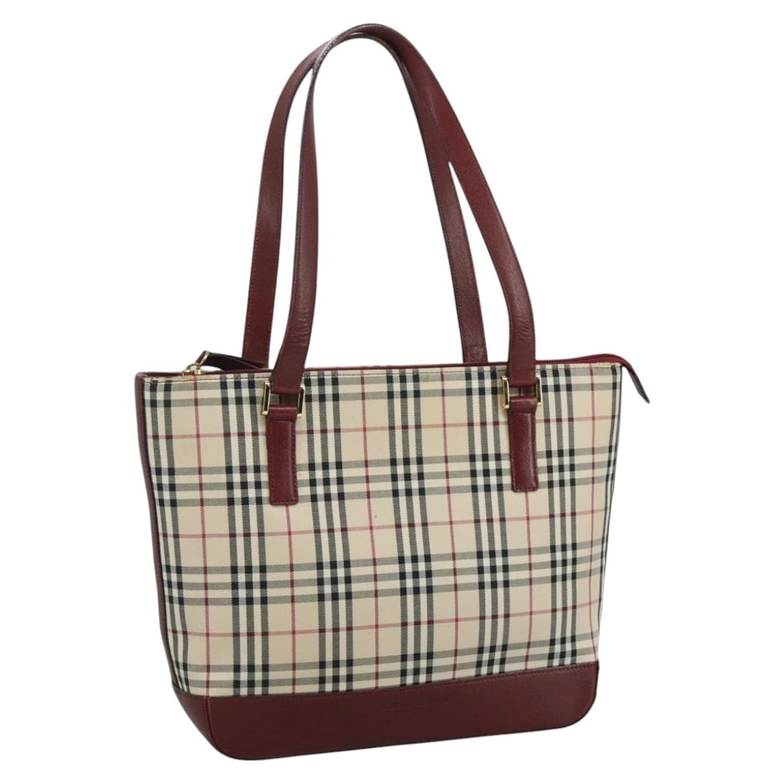 BURBERRY Nova Check Beige Gold Canvas Tote Bag Authentic (1 of 18)