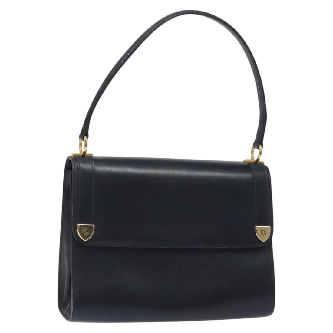 Christian Dior Navy Gold Leather Shoulder Bag Authenticated: Christian Dior Navy Gold Leather Shoulder Bag Authenticated Elevate your style with this authentic Christian Dior Shoulder Bag, crafted from luxurious leather in a striking navy and gold color combina