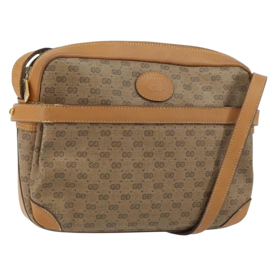 Gucci Beige Micro GG Supreme PVC Leather Shoulder Bag Model 007 23 0017: Gucci Beige Micro GG Supreme PVC Leather Shoulder Bag Model 007 23 0017 This GUCCI Micro GG Supreme shoulder bag is crafted from beige and gold PVC leather with micro small GG canvas detailing. Design