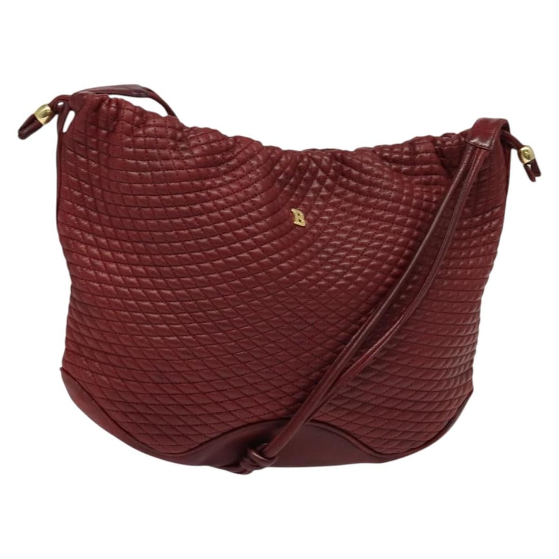 BALLY Red Gold Leather Shoulder Bag Auth 129654 (1 of 18)