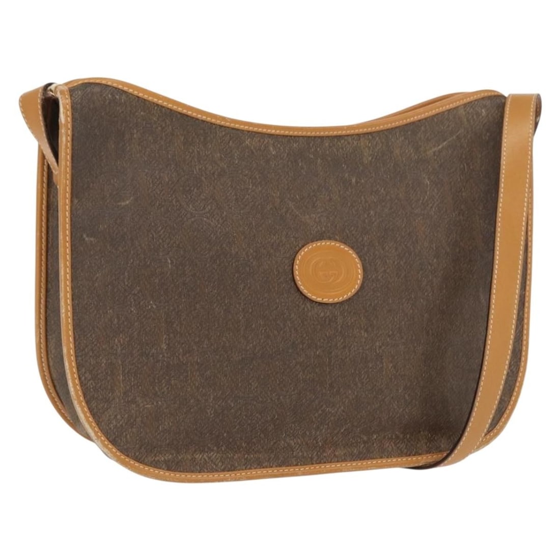 Brown Gold Canvas GUCCI Shoulder Bag Model 001 084 1036 from Italy: Brown Gold Canvas GUCCI Shoulder Bag Model 001 084 1036 from Italy This is a GUCCI shoulder bag crafted from brown and gold canvas. The bag features a spacious interior, an adjustable shoulder strap,