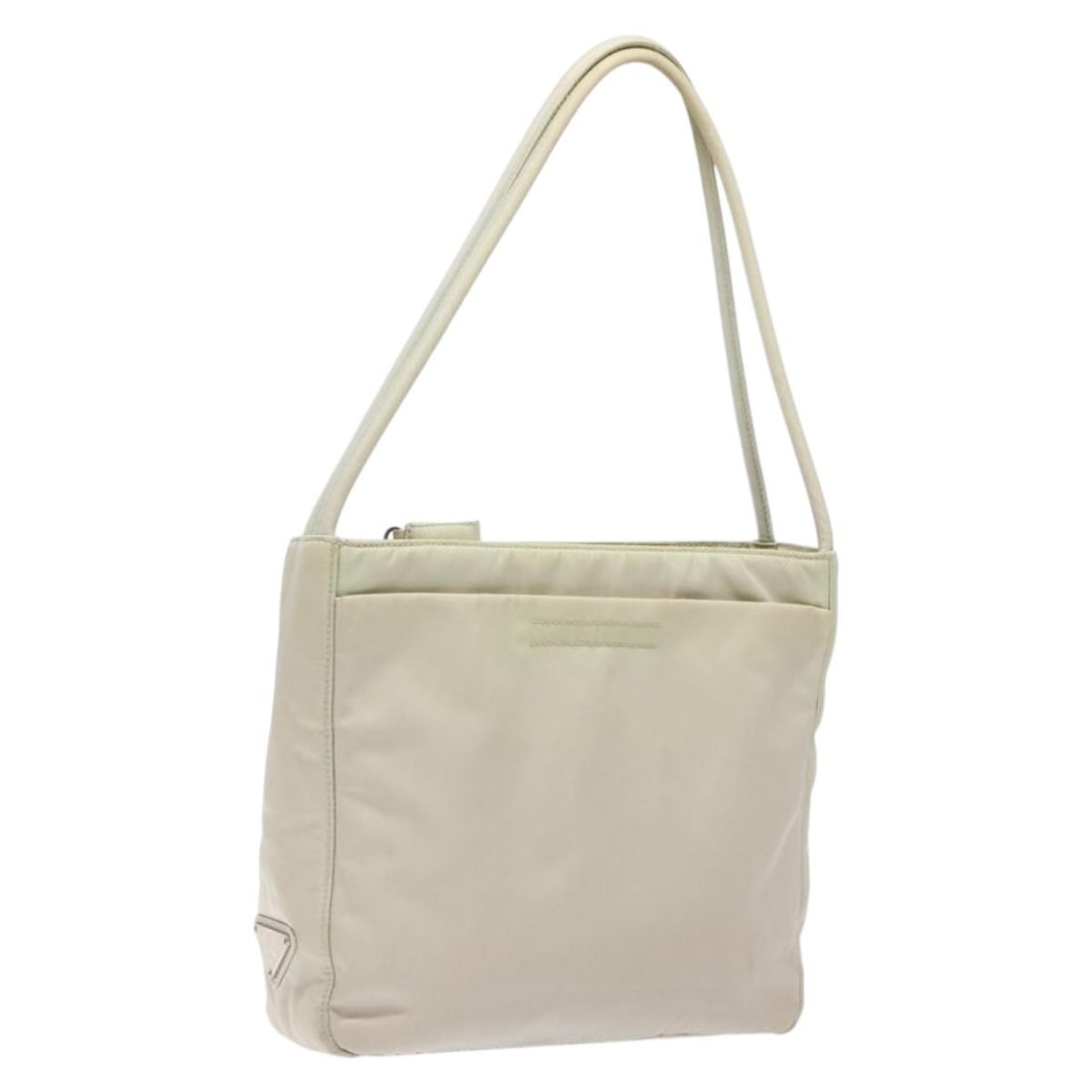 PRADA White Silver Nylon Tote Bag Italy Auth BS28890 (1 of 18)