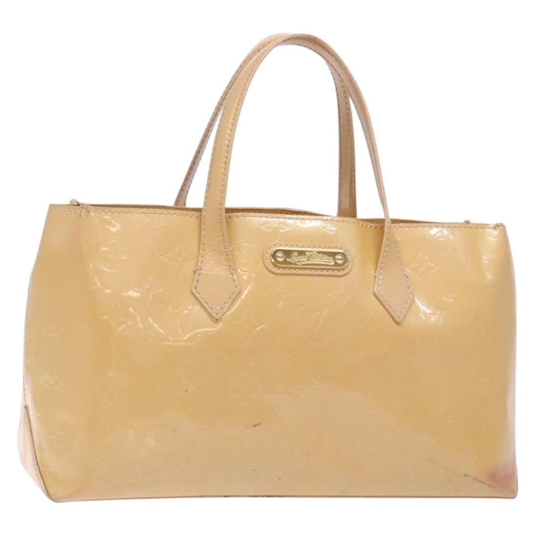 Louis Vuitton Vernis Wilshire PM Hand Bag Rose Flow Lantern M91642 Auth: Louis Vuitton Vernis Wilshire PM Hand Bag Rose Flow Lantern M91642 Auth This authentic Louis Vuitton Vernis Wilshire PM Hand Bag showcases a beautiful Rose Flow Lantern color, crafted from high-qualit