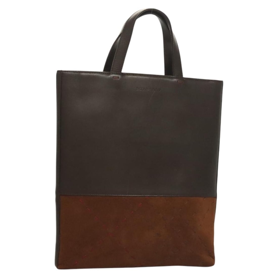 BURBERRY Dark Brown Leather Hand Bag with Authenticity AM8695: BURBERRY Dark Brown Leather Hand Bag with Authenticity AM8695 This elegant BURBERRY hand bag is crafted from luxurious dark brown leather, showcasing a classic design that is both stylish and function